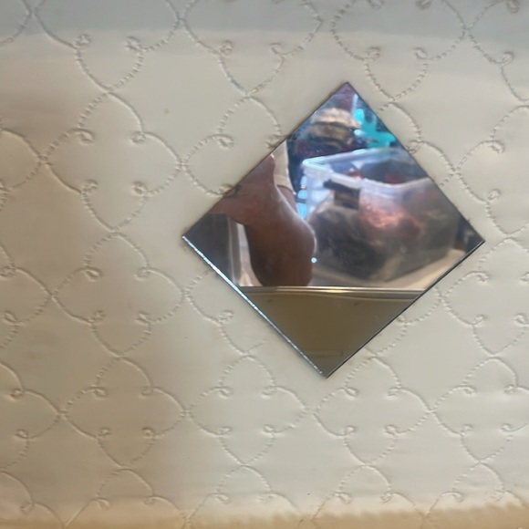 Vintage leather carry on suitcase 60’s style navy blue with cream lining - Picture 5 of 5